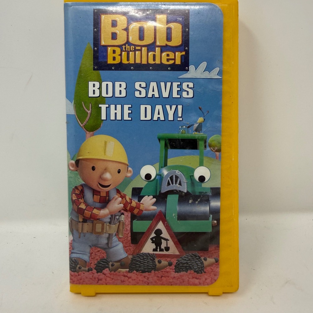 Bob the Builder Bob Saves the Day VHS 2002 Yellow Clamshell HIT Entertainment